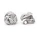 Sparkly Bride Love Knot Clip On Earrings Rhodium Plated Women Fashion