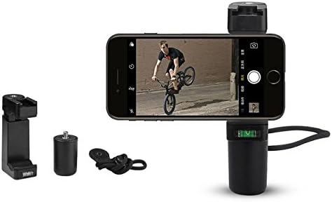 FOTON Smartphone Grip Handle Rig with Wrist Strap, Tripod Mount Adapter &amp; Cold Shoe Mount for Led Video Light and Microphone - For iPhone, LG, Samsung, HTC, Huawei, Google, Android