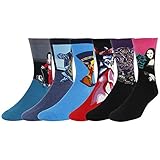 Zmart Men's Famous Painting Casual Cotton Sport Crew Socks 6-Pack, Men's US 7-11,6-pack,One Size