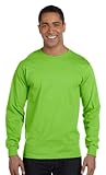 Hanes Men's Long-Sleeve Crewneck Beefy T-Shirt, LIME, XX-Large