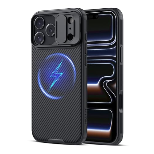 Nillkin Magnetic Case for iPhone 17 Pro, with Sliding Camera Cover, Slim Protective Case Compatible with iPhone 17 Pro 6.3 Inches, (Black)