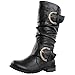 West Blvd Ankara Slouch Riding Motorcycle Mid-Calf Boots