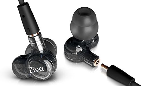 Ziva Trance Dual Dynamic Driver Detachable Cable Musician's In Ear Monitors with Bass Boosters -ClSmk