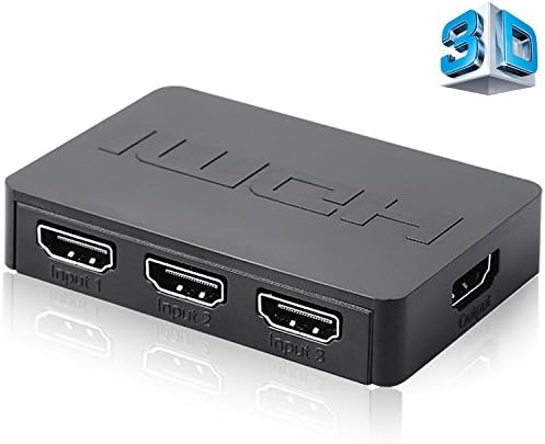 HDMI Switch Splitter Switcher Box 3-Port 3 in 1 out 3 x 1 Dual Monitor Supports 3D Full HD 1080p