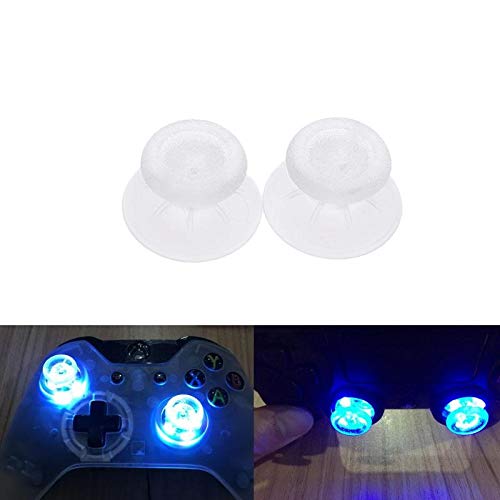 VizGiz Backlit Thumbstick Analog Thumb Stick Joystick Cap DIY Mod Set Button Led Light Up Clear Transparent Caps Thumbsticks for Sony PS4 Controller Playstation Dualshock PS 4