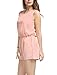 Allegra K Women Round Neck Cut Out Back Romper Summer Jumpsuit Pale XS Pink
