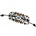 CELOKIY Charm Blue Eyes Multistrand Leather Braided Handmade Adjustable Bracelet,Black