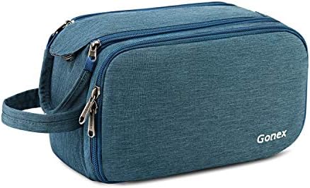 Gonex Travel Toiletry Bag with Dual-Way Zippers Dopp Kit for Men Women Toiletries Makeup Bag Cosmetic Organizer Shaving Bag for Business Trip (Blue) 1 Gonex Travel Toiletry Bag with Dual-Way Zippers Dopp Kit for Men Women Toiletries Makeup Bag Cosmetic Organizer Shaving Bag for Business Trip (Blue)