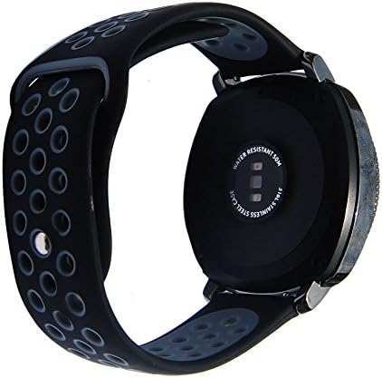 20mm Sport Silicone Watch Band Strap for Vivoactive 3,Vivomove HR,Forerunner 645, Gear Sport R600, Ticwatch & Ticwatch E Wristband (Black-Grey)