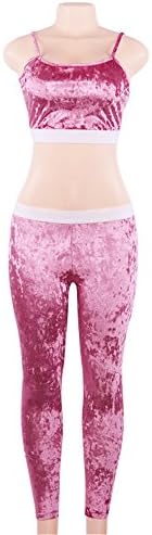 Women's Athletic Gym Exercise Yoga Clothes 2 Pieces Fitness Sports Suits Bras &amp; Leggings Pink M