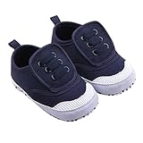 Binmer(TM) Infant Baby Boy Girl Soft Sole Crib Shoes Sneaker Prewalker Crib Shoes (Age:0~6 Month, Dark Blue)