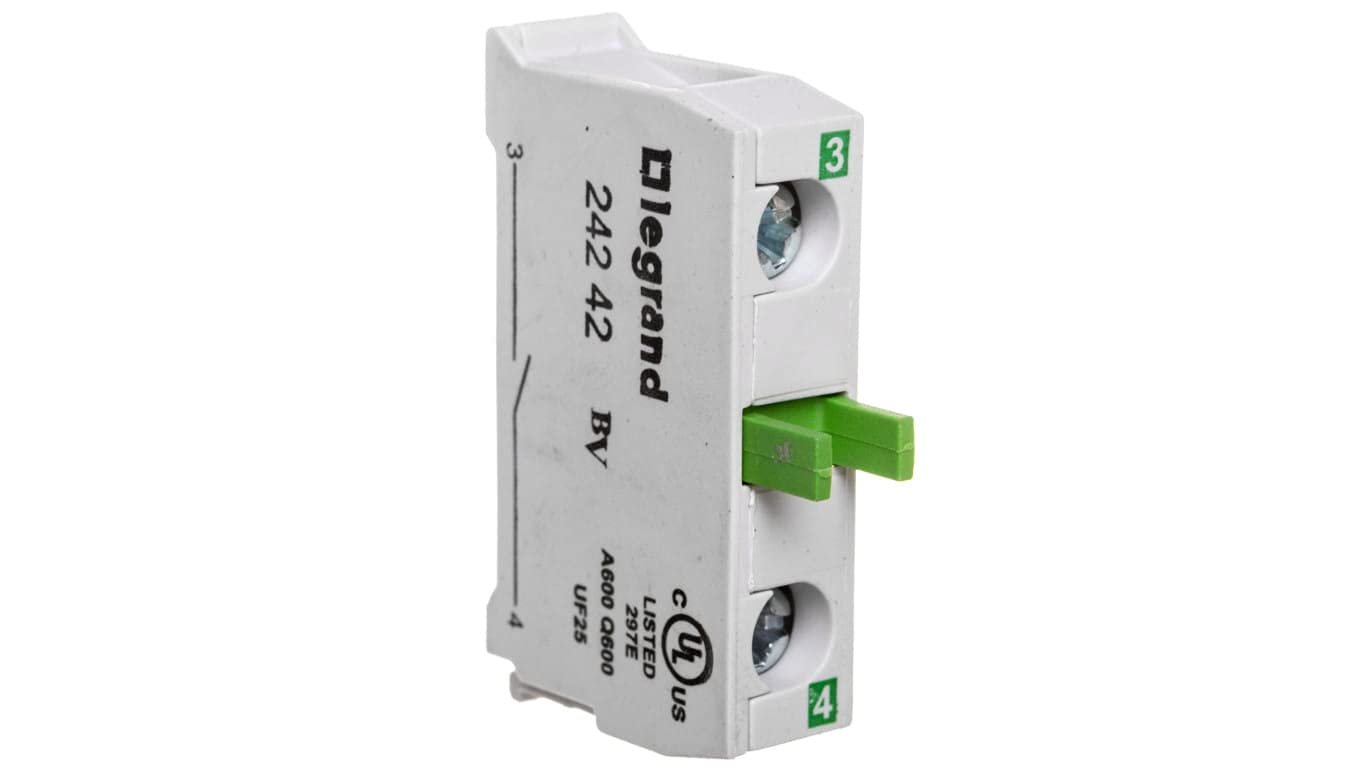Legrand 024242 Osmoz Contact Block for Button Box, Screw Connection, NO