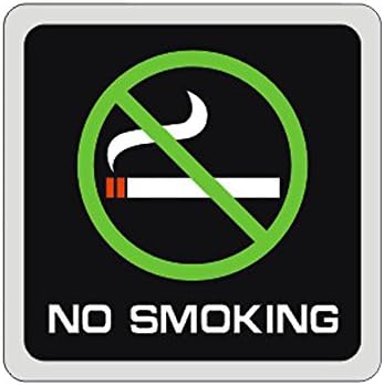 No Smoking Sign-Fire and Warning Safety Sign -7''X7", Self-adhesive Vinyl-3Mm Acrylic Material -Green