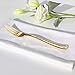 WDF 225 Gold Plastic Forks7.4inch - Heavyweight Disposable Gold Silverware-Perfect Plastic Utensils for Parties, Weddings and Catering Events (Gold Forks)