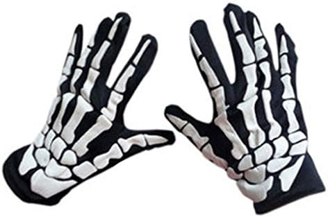 Creative Halloween Gloves , Cityofli Horror Claw Bone Skeleton Full Finger Glove (One Size, White)