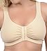 QT Intimates Women's Front Hook Pocket Bra - Front Closure Maternity Lingerie - Nude Beige, 34