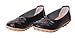 UJoowalk Women's Leather Cowhide Flat Casual Slip on Driving Loafer Shoes (8 B(M) US, Black)