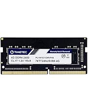Timetec 4GB DDR4 2400MHz PC4-19200 Non-ECC Unbuffered 1.2V CL17 1Rx8 Single Rank 260 Pin SODIMM Laptop Notebook PC Computer Memory RAM Module Upgrade (4GB)