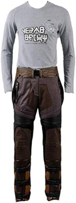 prettycos Adult Movie Cosplay Costume Mens Grey Cotton Long Sleeve Shirt Uniform Halloween Carnival Cosplay Fancy Dress