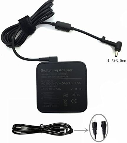 TSKYBEAR 19V 4.74A 90W Bx51v AC adapter Power Supply Charger+Cord for ASUS Zenbook UX51V U500V B43V B53V UX51VZ UX51VZA U500VZ B43V-CU024X B53V-S4042X ADP-90YD B PA-1900-42 EXA1202YH PA-1900-29