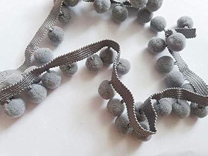 Grey 28 3 Metre 6 Mm Pom Pom Trim Grey Pom Pom Ribbon Pom Pom
