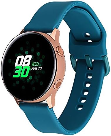 Klaas 20mm Width Silicon Band Compatible with Samsung Galaxy Watch 40mm 42mm/Gear Sport S2/Amazfit Bip/Huawei Smart Watch Quick Release Strap Wristbands for Ticwatch 2/S/E (Lake Blue, Size S)