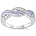 Blue Apple Co. Half Eternity Weave Knot Ring Crisscross Crossover Round Cubic Zirconia 925 Sterling Silver