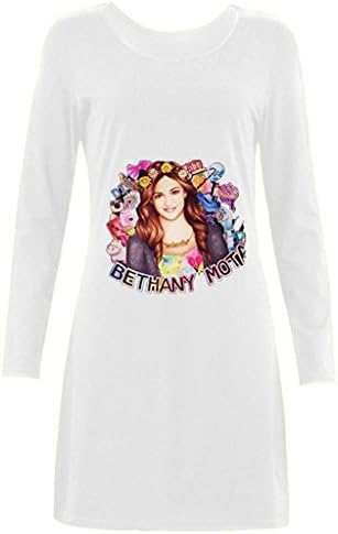 Anmuse Custom Womens Bethany Mota Youtuber Long Sleeve Nightdress