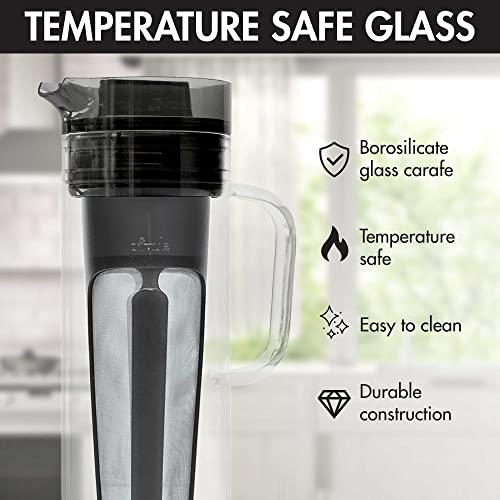 Primula Cold Brew Pour Over Glass Coffee Maker, Special Lid Seals In