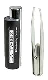 La-Tweez Illuminated Tweezer with Mirror & Case, Black