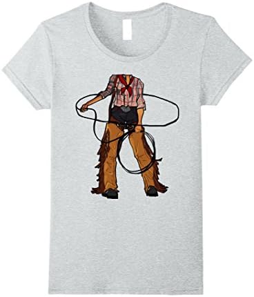 Womens Detailed Graphic Cowgirl T-Shirt XL Heather Grey