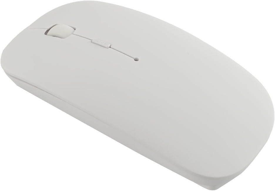 Kashine Wireless Mouse Slim Silent USB Rechargeable Wireless Mice White 2.4GHz Noiseless Optical PC Laptop Computer Cordless Mouse with Nano Receiver, for Mac/ Computer/ PC Laptop/ Notebook