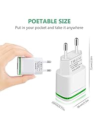 Adaptador de enchufe  peo, casquillo universal de 2 puertos LED de doble puerto USB de  pa, adaptador de corriente de viaje para iPhone X 8 7 6 6S Plus 5S, iPad, Samsung Galaxy S8 Plus S7 S6 Edge, HTC, LG y más