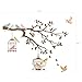 DECOWALL DW-1510BR Birds on Tree Branch with Bird Cages Kids Wall Stickers Wall Decals Peel and Stick Removable Wall Stickers for Kids Nursery Bedroom Living Room (Brown) d?cor