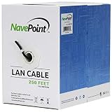 NavePoint CAT5e (CCA), 250ft, Black, Solid Bulk Ethernet Cable, 24AWG 4 Pair, Unshielded Twisted Pair (UTP)
