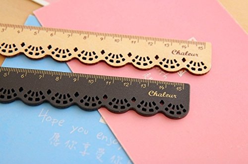 VNDEFUL 2PCS 15CM Wood Ruler Student Rulers Wooden School Rulers Office Ruler Measuring Ruler - Thumbnail 4