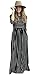 Colin Twain Women Print Long Sleeve O-Neck Pocket Stripe Maxi Dress
