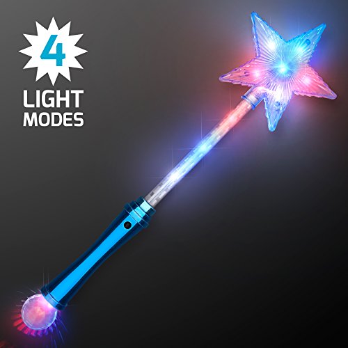 Light Up Blue Super Star Princess LED Wand
