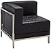 Flash Furniture HERCULES Imagination Series Contemporary Black LeatherSoft Left Corner Chair with Encasing Frame