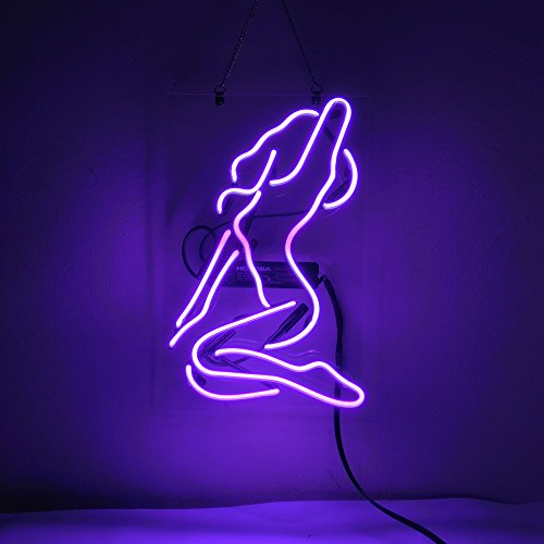 Naughty Girl Real Glass Display Neon Light Sign 14x9