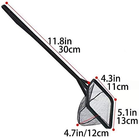 Aquarium Durable ABS Plastic Fishing Net Fish Shrimp with Handle Pond Tank Mesh Handle (Medium)