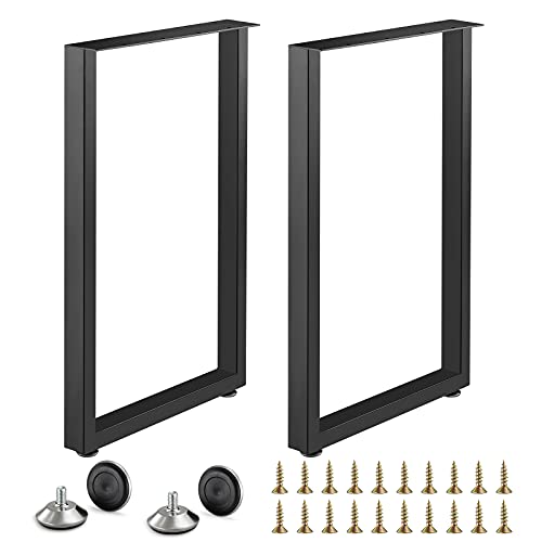 Lomoky Metal Table Legs Industrial Desk Legs Heavy Duty Black Coffee