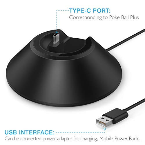 HEYSTOP Charger Stand for Poke Ball Plus Controller, Fast Nintendo Switch Pokeball Plus Charge Station Holder Accessories for Nintendo Pokémon Lets Go Pikachu Eevee Game Controller
