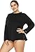 SOCIALA Swim Shirt Women Plus Size Long Sleeve Rashguard Rash Guard Top 3X Black
