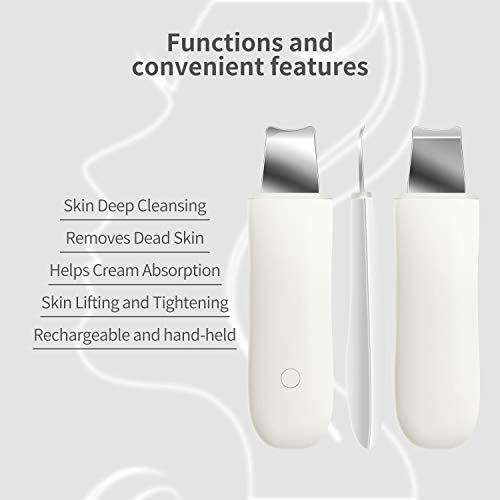 Skin Scrubber, Comedone Extractor Pore Cleaner Blackhead Whitehead Remover Skin Exfoliator Dead Skin Remover, Skin Care Tools Face Spatula for Facial Deep Cleansing Moisturizing and Lifting