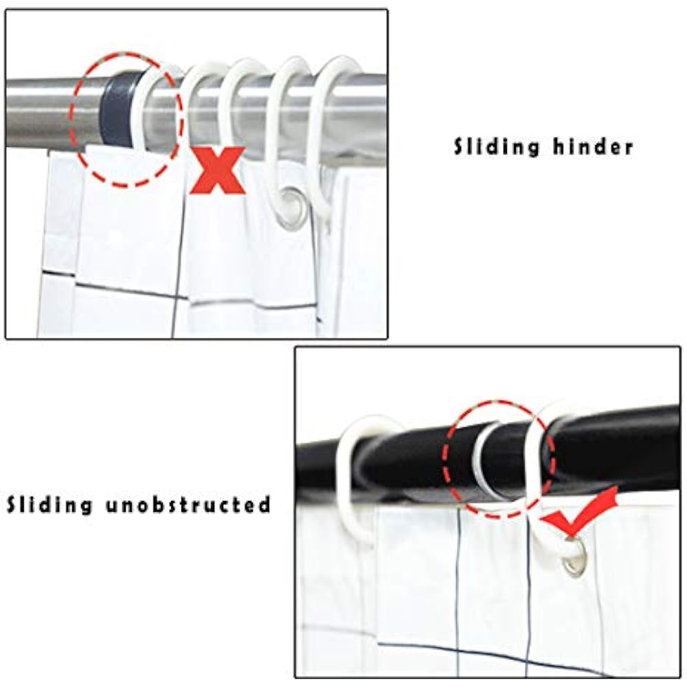 Tension Spring Curtain Rod Black Extendable No Drilling Rust Free Steel
