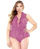 Plus Size Halter Romper Teddy Lingerie