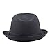 The Hat Depot Unisex Cotton Twill Herringbone Fedora Hat (S/M, Black)