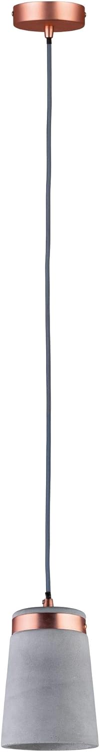 Paulmann 79617 Neordic Stig Pendant luminaire max. 1x20W Pendant lamp for E27 Lamps Ceiling lamp Grey/Copper matt 230V Concrete/Metal Without lamp - Image 3