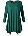 LARACE Plus Size Tops for Women 3/4 Sleeve Shirts Tunic Tops Loose Fit Basic Lady Clothes (3X, Deep Green)